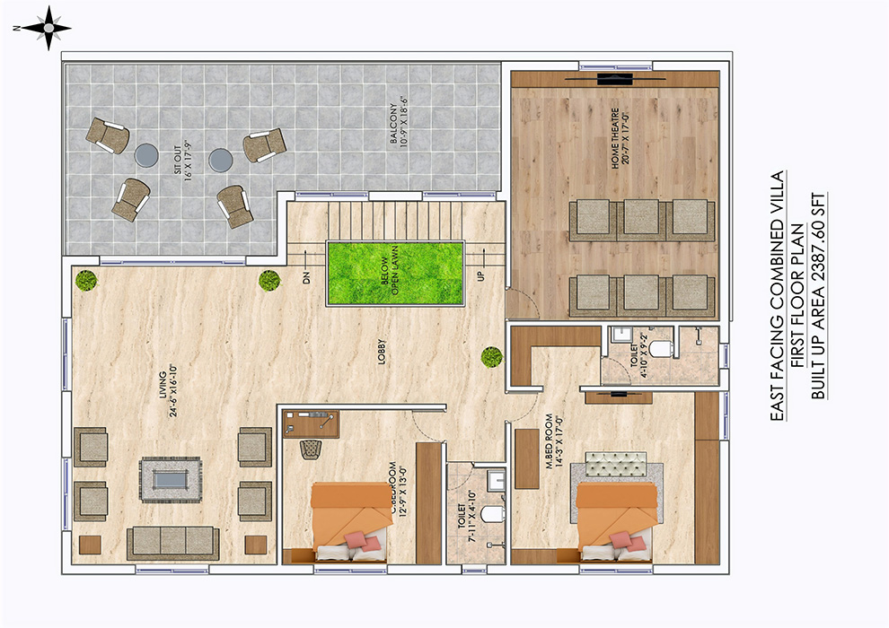 Premium Villa East Face-1st F